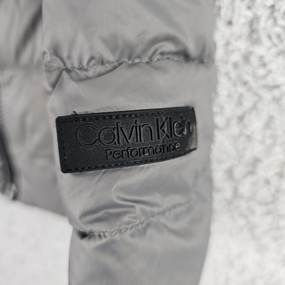 Calvin Klein Premium Duck Down Filled Puffer Vest Womans Medium Gray Silver - Picture 5 of 15